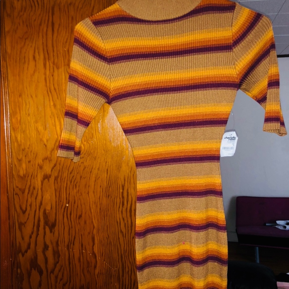 striped fall colored dress